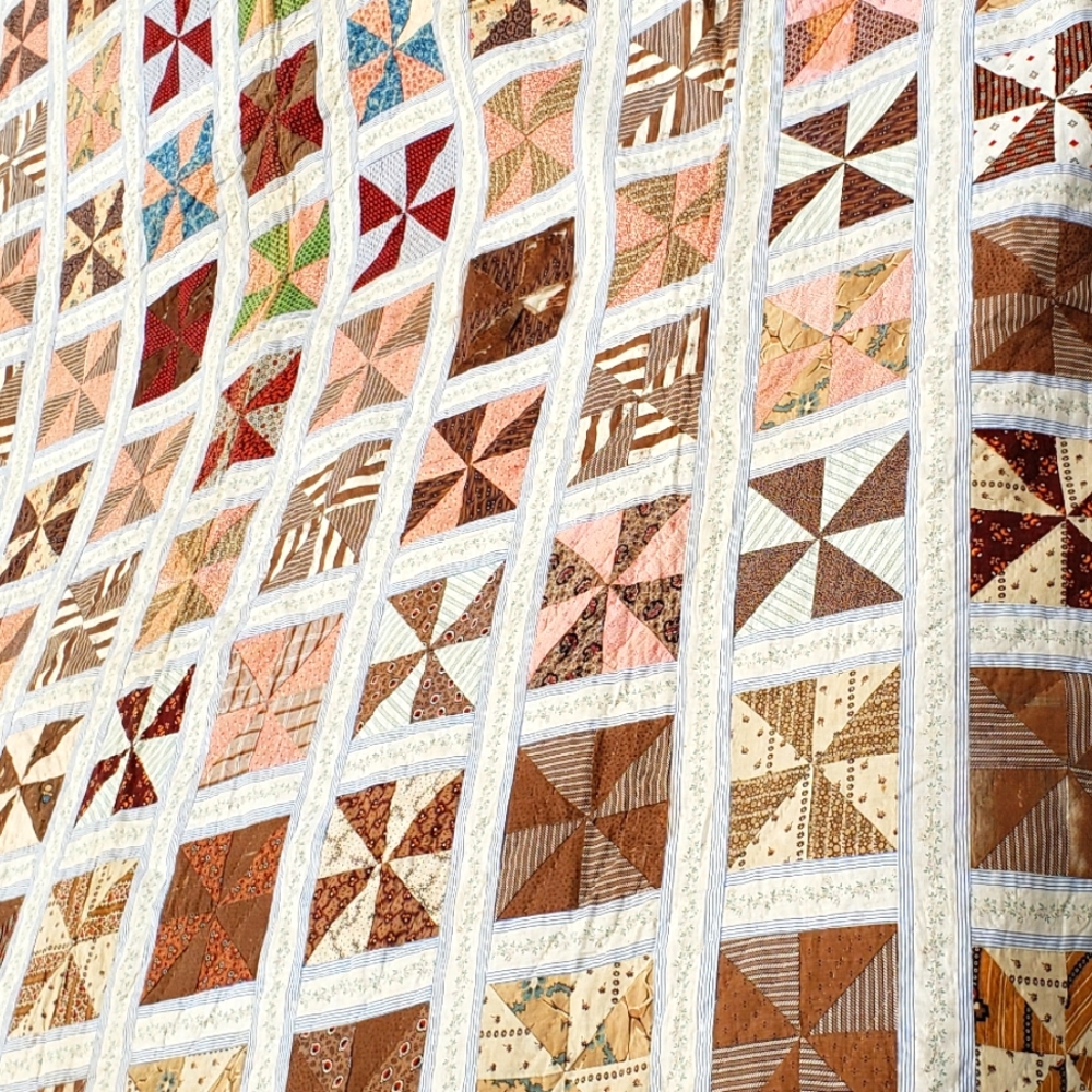 1800s Quilt multiple patterned fabric
